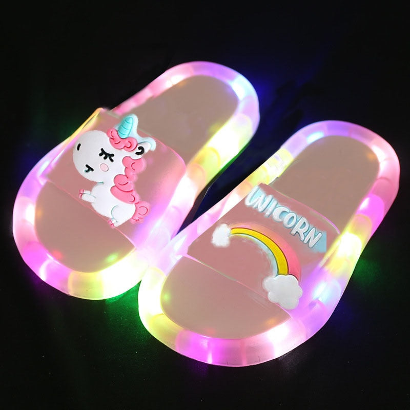 Chinelo Unicórnio com Luzes
