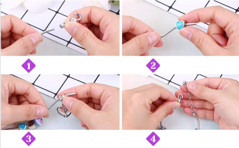 Pulseira Criativa - Kit com Pulseiras + Colares + Berloques, pingentes + Brinde Porta joias em couro — detalhes do produto