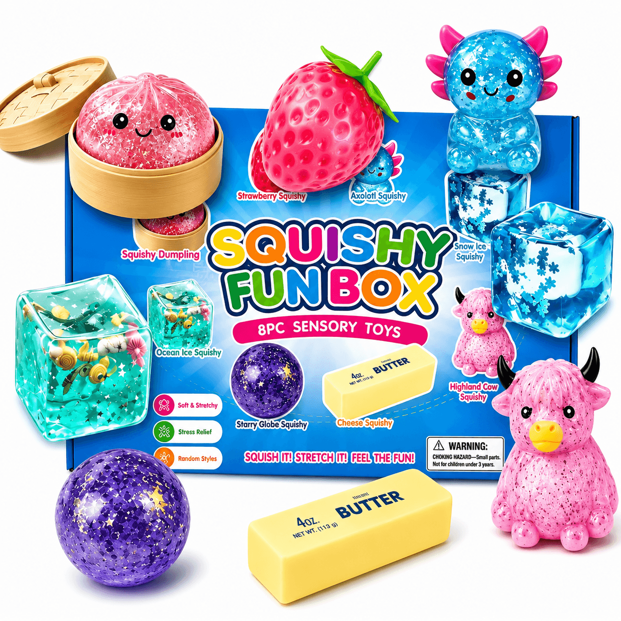 MiniKo Squishy FunBox™ — Caixa Surpresa com 8 Squishies